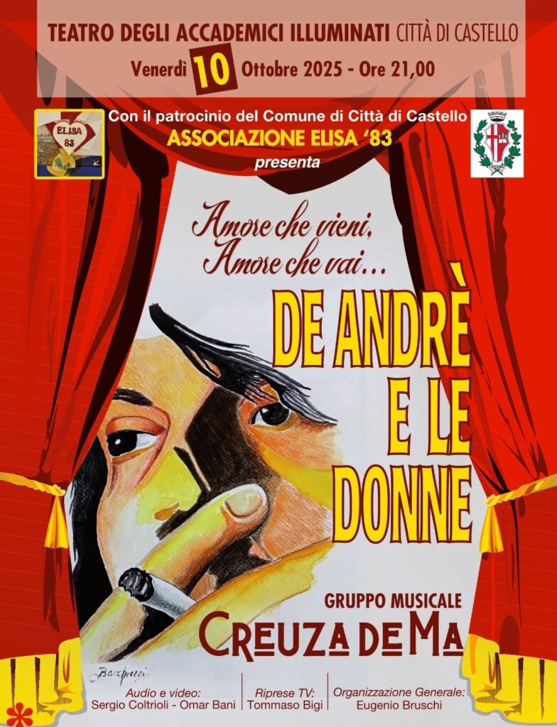 Solidarieta a teatro sulle note e celebri canzoni di De Andre