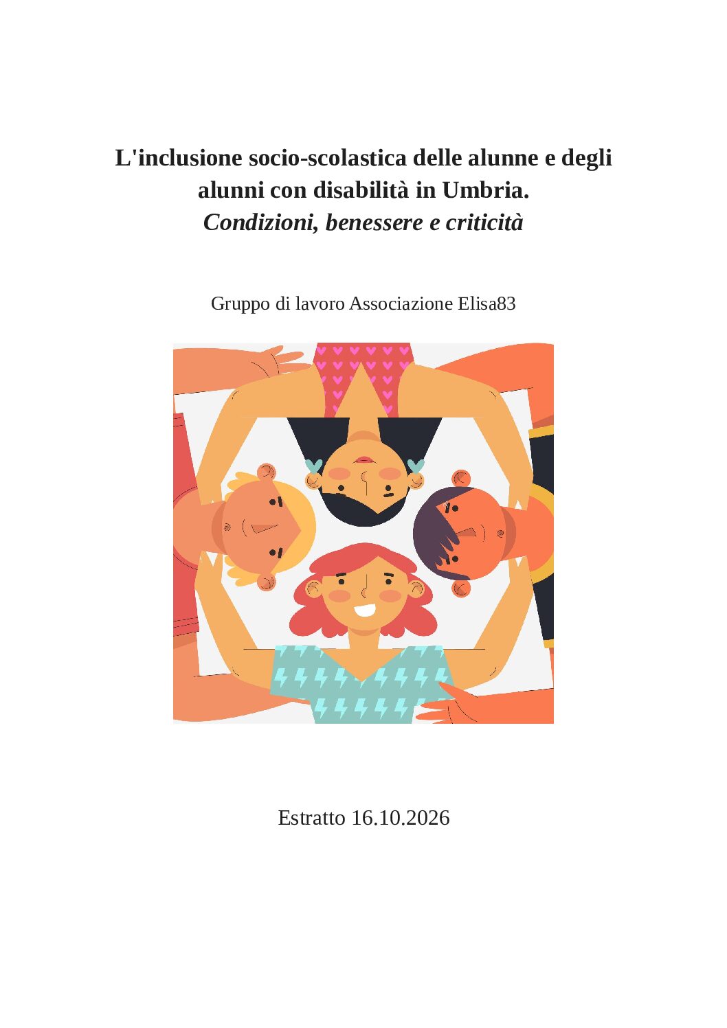 Estratto della ricerca sull’inclusione socio-scolastica degli alunni con disabilità in Umbria